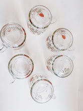 Load image into Gallery viewer, Set of 6 Glass Wildflower Coffee Mugs