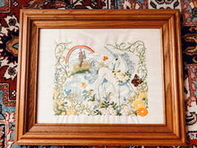 Load image into Gallery viewer, Framed Unicorn Crewel