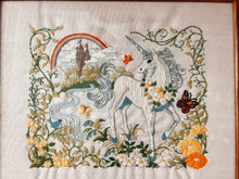 Load image into Gallery viewer, Framed Unicorn Crewel