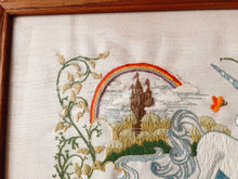 Load image into Gallery viewer, Framed Unicorn Crewel