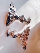 Load image into Gallery viewer, Ornate Silver Candle Holders