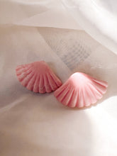 Load image into Gallery viewer, Pink Fan Earrings