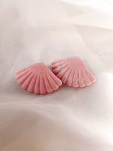 Load image into Gallery viewer, Pink Fan Earrings