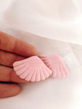 Load image into Gallery viewer, Pink Fan Earrings