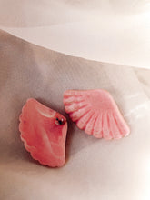 Load image into Gallery viewer, Pink Fan Earrings