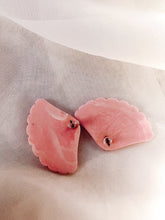 Load image into Gallery viewer, Pink Fan Earrings