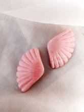 Load image into Gallery viewer, Pink Fan Earrings