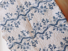 Load image into Gallery viewer, Blue and White Floral Quilt