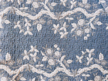 Load image into Gallery viewer, Blue and White Floral Quilt