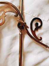 Load image into Gallery viewer, Brass Lamp with Floral Shade