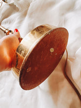 Load image into Gallery viewer, Brass Lamp with Floral Shade
