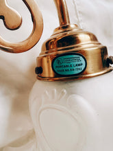 Load image into Gallery viewer, Brass Lamp with Floral Shade