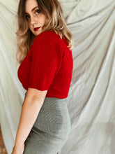 Load image into Gallery viewer, Red Short Sleeved Sweater - Size M/L
