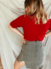 Load image into Gallery viewer, Red Short Sleeved Sweater - Size M/L