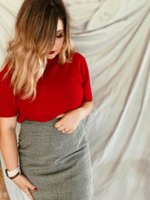 Load image into Gallery viewer, Red Short Sleeved Sweater - Size M/L