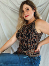Load image into Gallery viewer, Black and Brown Beaded Top - Size M