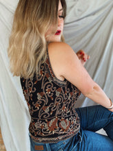 Load image into Gallery viewer, Black and Brown Beaded Top - Size M