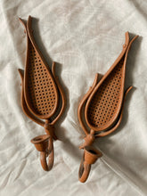 Load image into Gallery viewer, Pair of Faux Rattan Candle Holders