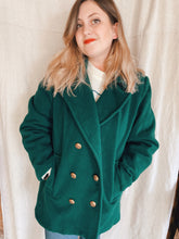 Load image into Gallery viewer, Dark Green Peacoat - Size L/XL