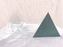 Load image into Gallery viewer, Pair of Glass Triangle Candle Holders