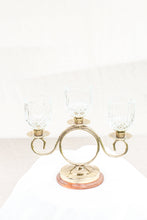 Load image into Gallery viewer, Gold and Glass Candelabra