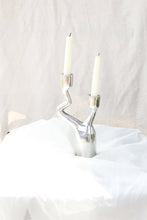 Load image into Gallery viewer, Silver Abstract Candelabra