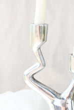 Load image into Gallery viewer, Silver Abstract Candelabra