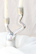 Load image into Gallery viewer, Silver Abstract Candelabra