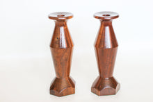 Load image into Gallery viewer, Carved MCM Wooden Candle Holders