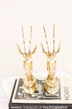 Load image into Gallery viewer, Pair of Brass Reindeer Bookends
