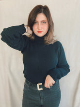 Load image into Gallery viewer, Black Ribbed Turtleneck - Size M