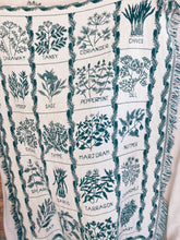 Load image into Gallery viewer, Green and White Herb Blanket