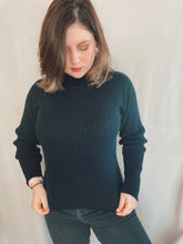 Load image into Gallery viewer, Black Ribbed Turtleneck - Size M