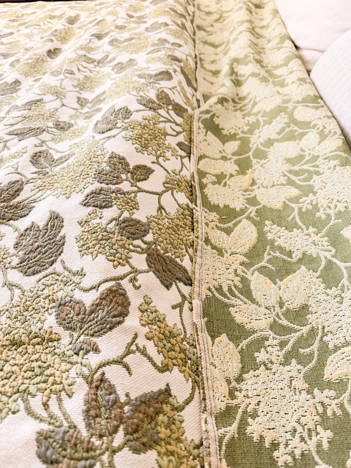 Large Green Floral Throw