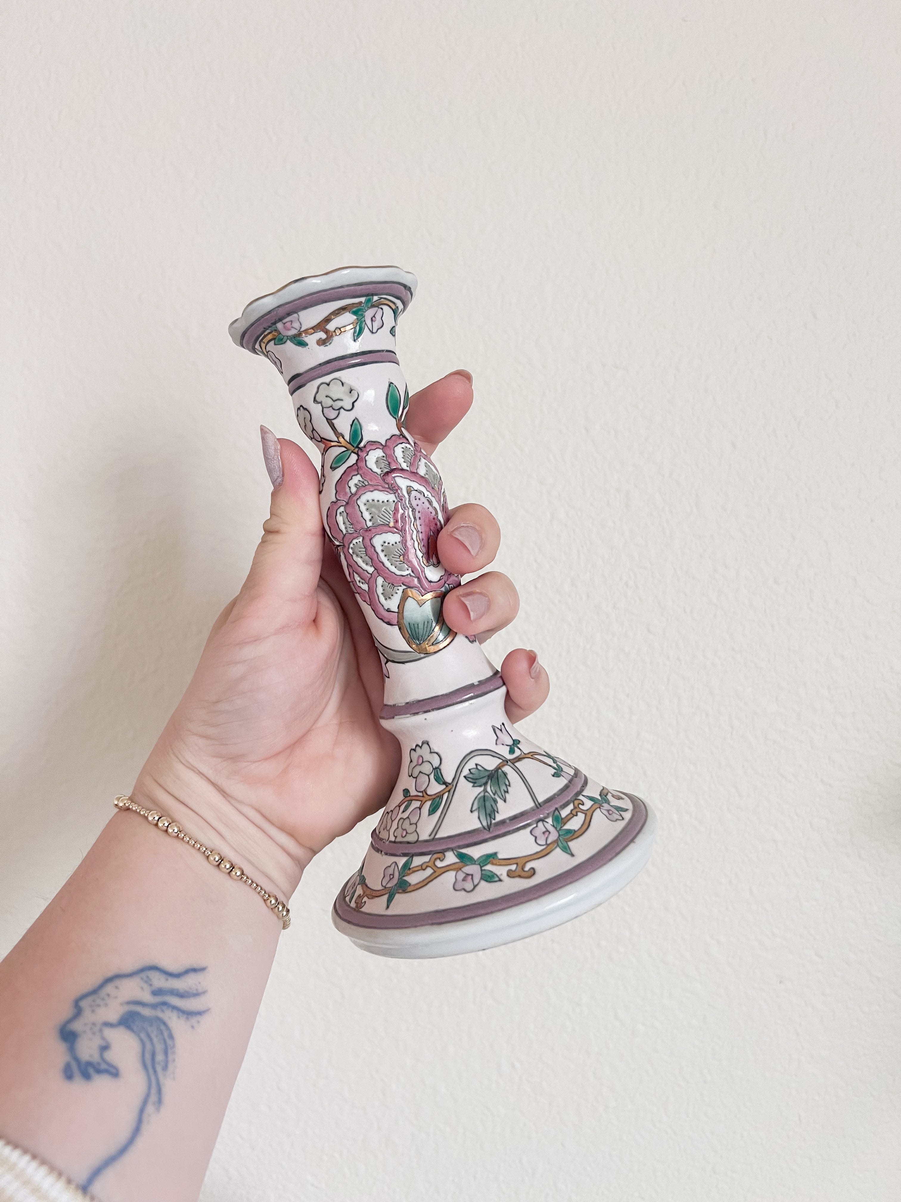 Painted Floral Candle Holders
