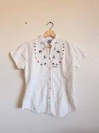 Galapagos White Cotton Blouse - Size M