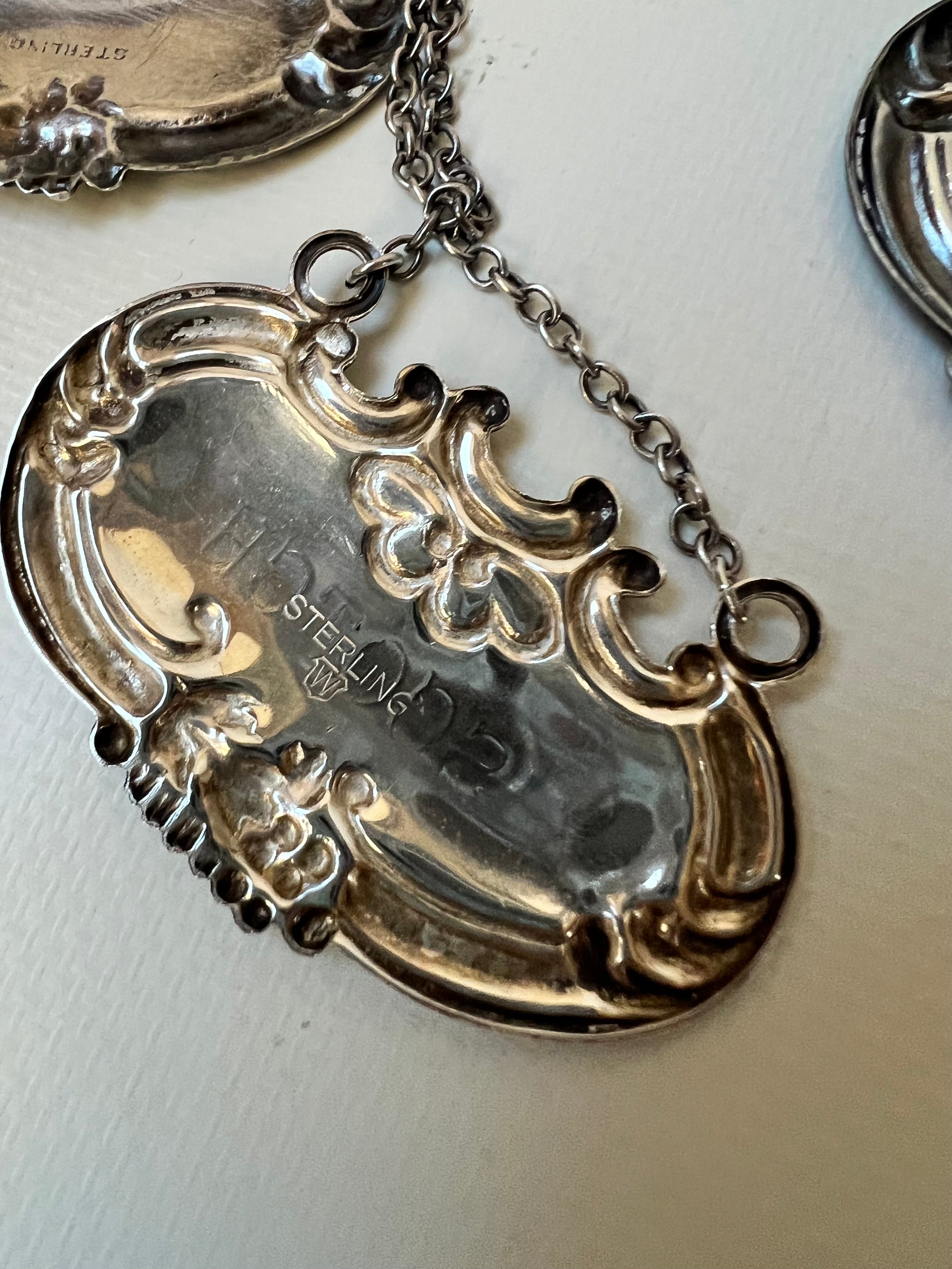 Sterling Silver Decanter Tags