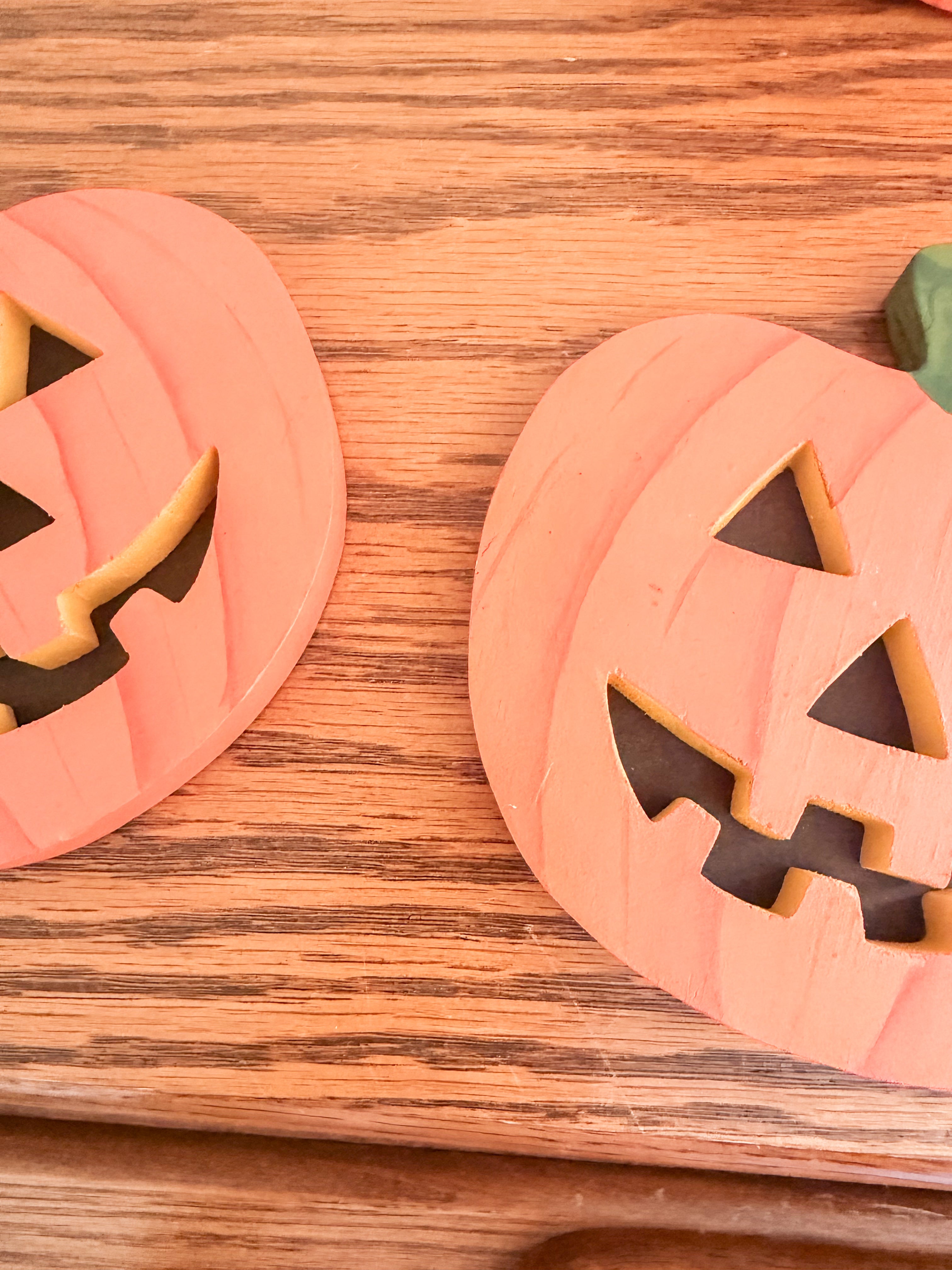 Set of Wooden Jack o Lanterns