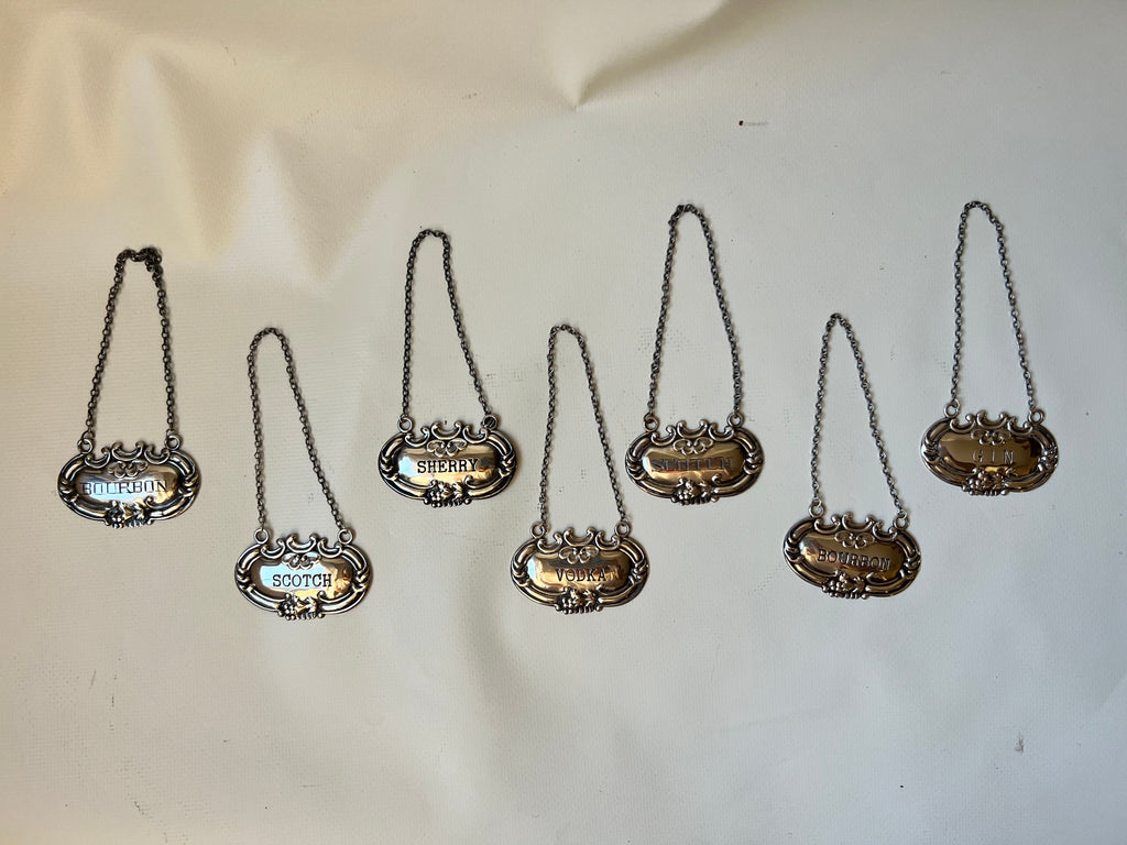 Sterling Silver Decanter Tags