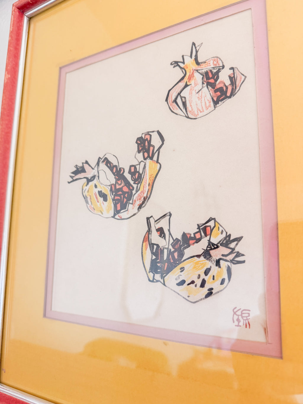 Vintage Pomegranate Painting