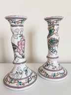 Painted Floral Candle Holders