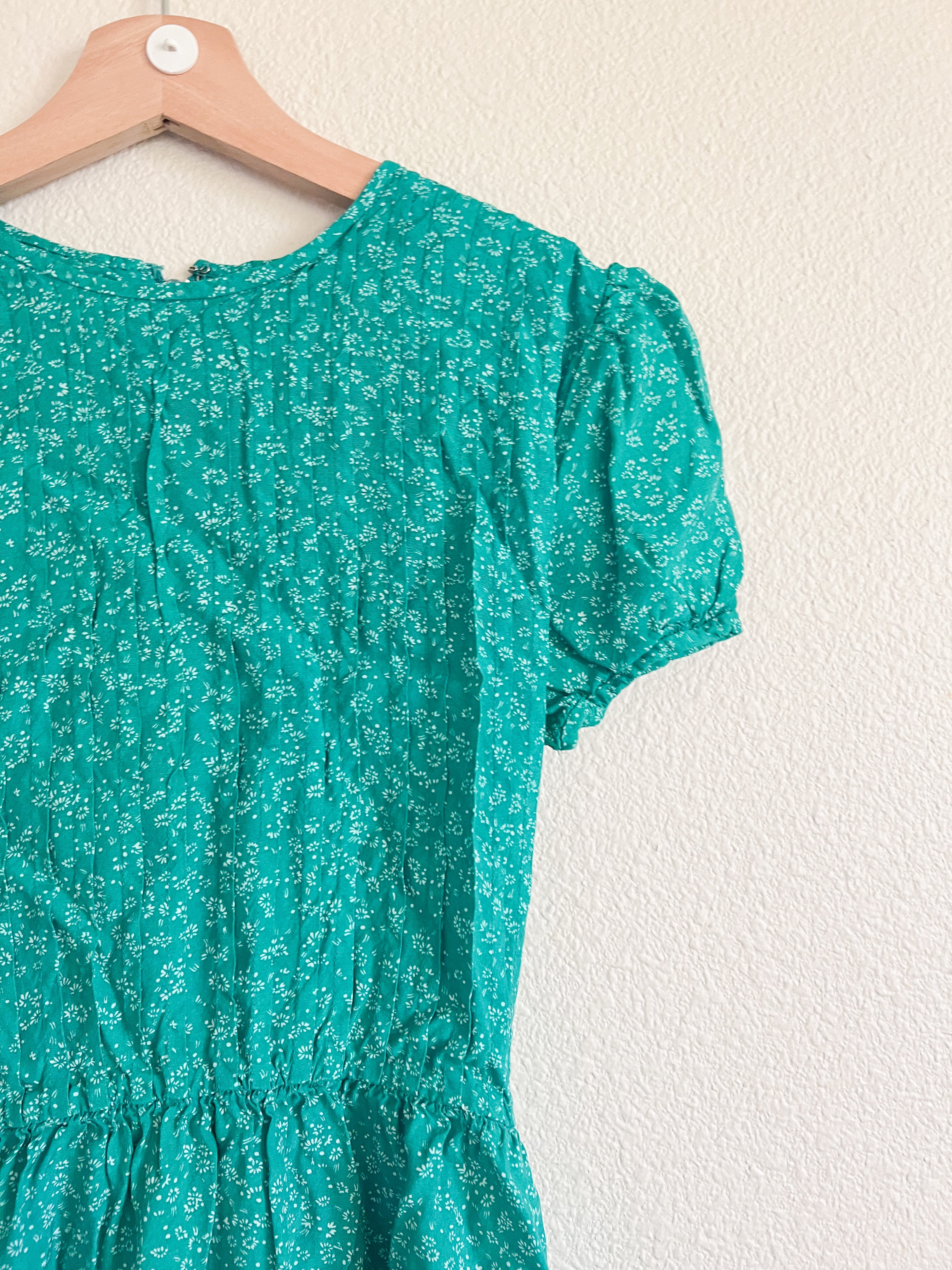 Green Floral Midi Dress - Size 6