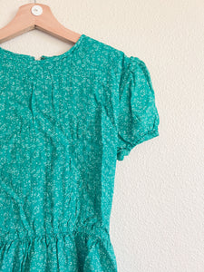 Green Floral Midi Dress - Size 6