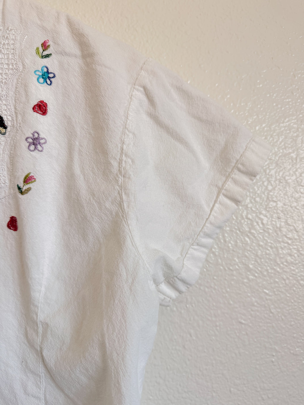 Galapagos White Cotton Blouse - Size M