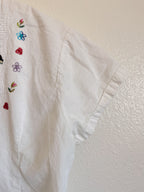 Galapagos White Cotton Blouse - Size M