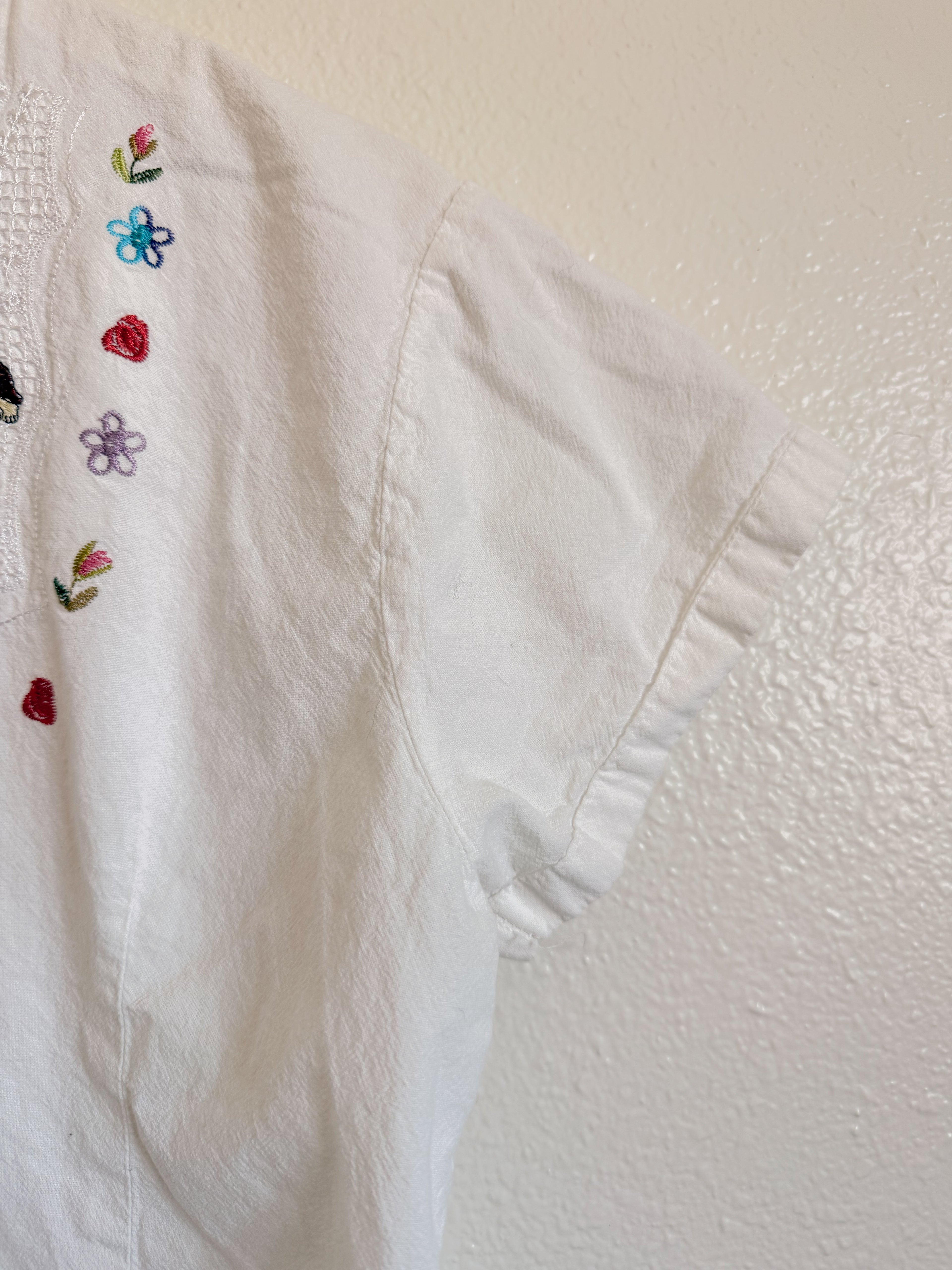 Galapagos White Cotton Blouse - Size M