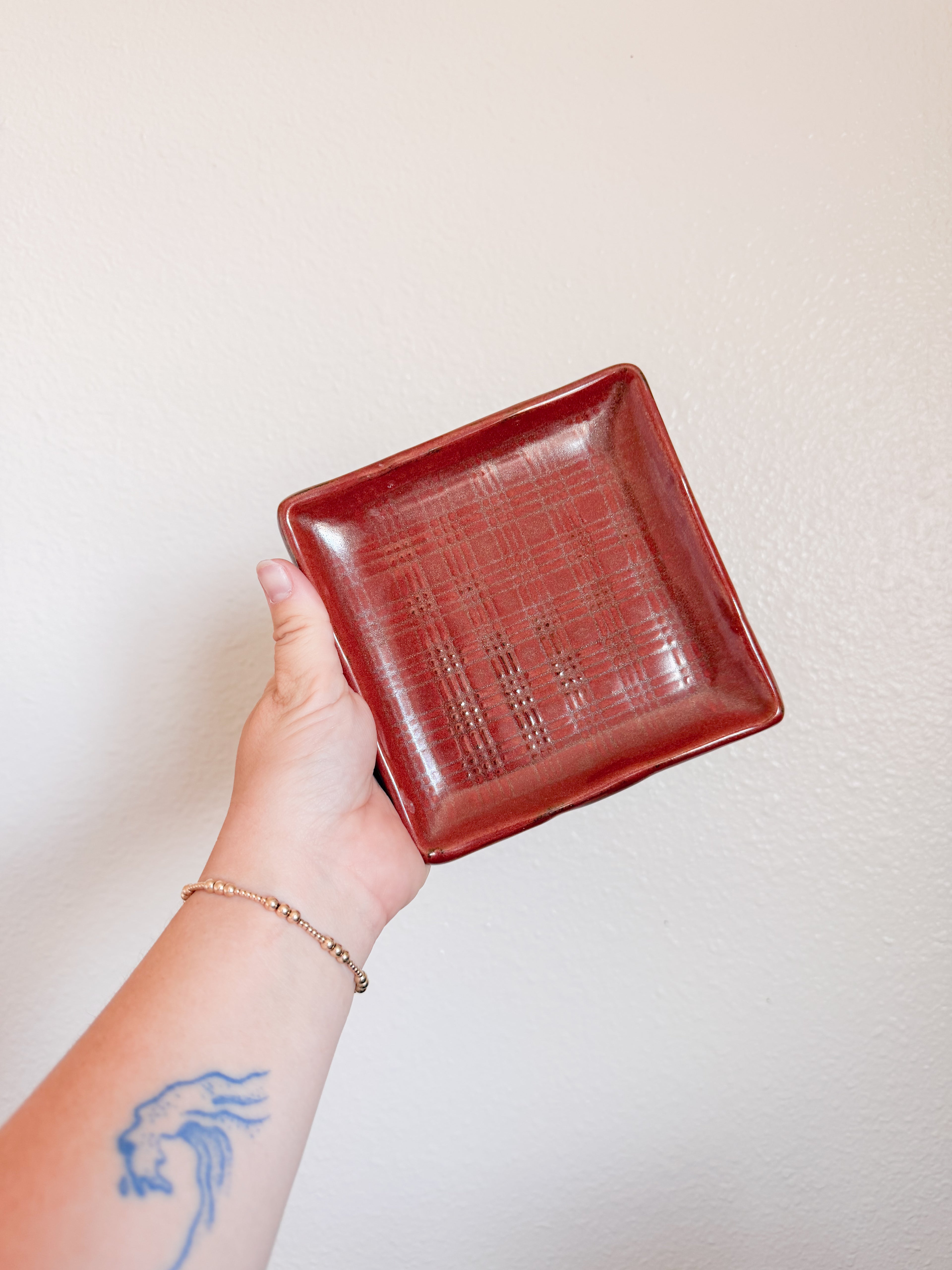 Checkered Ceramic Dish