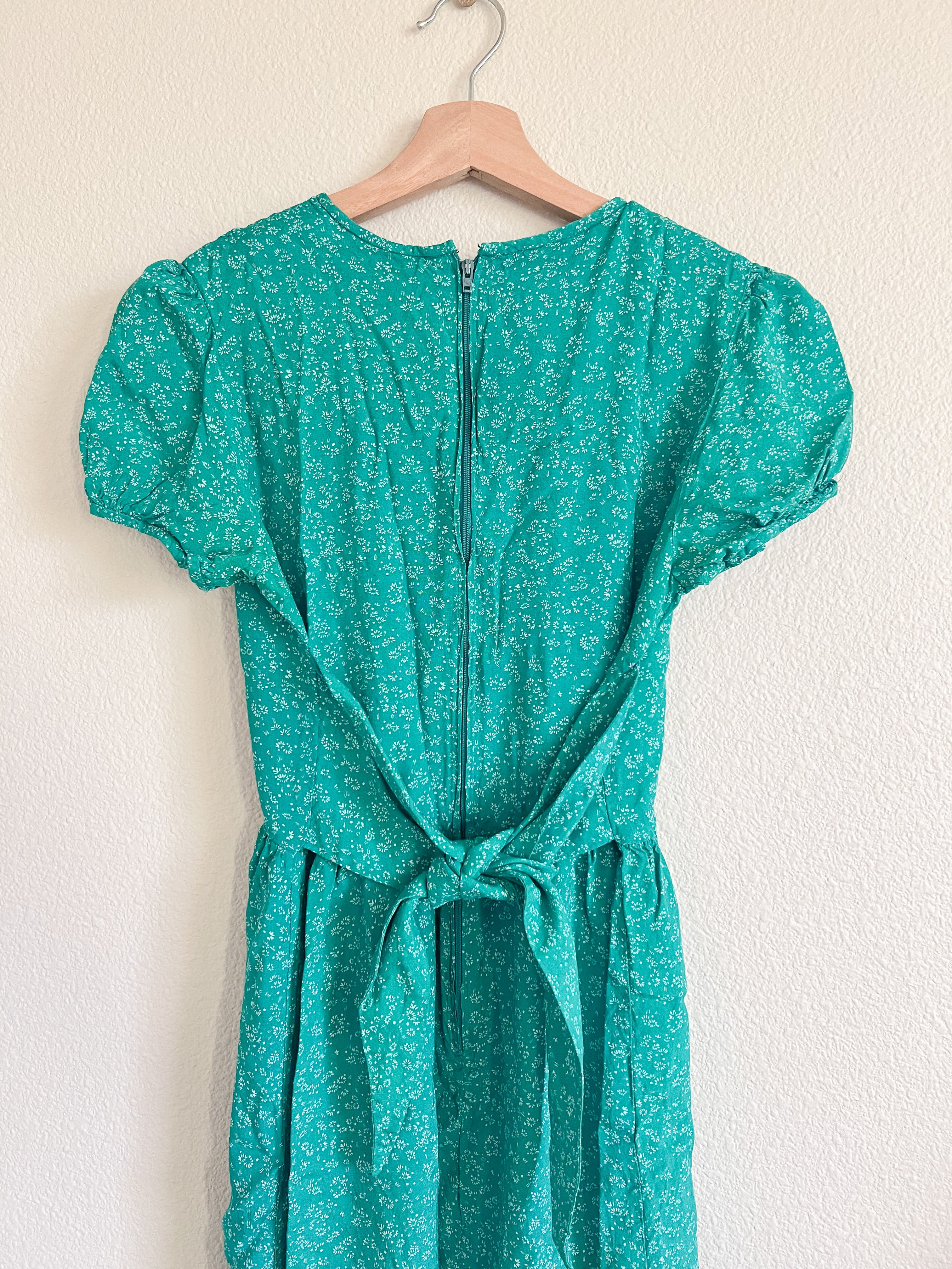 Green Floral Midi Dress - Size 6