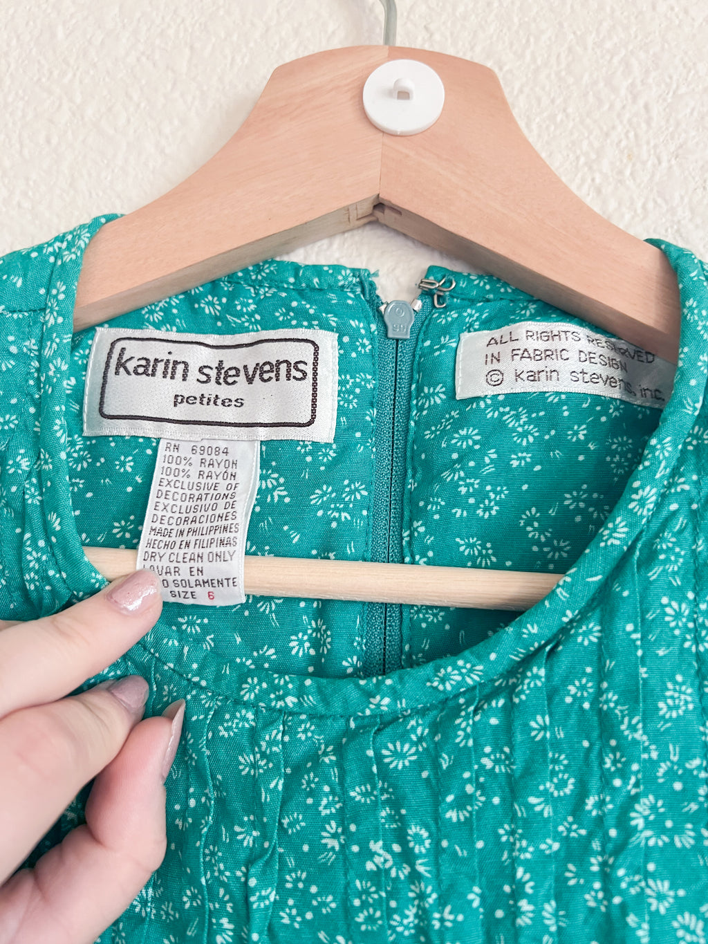 Green Floral Midi Dress - Size 6