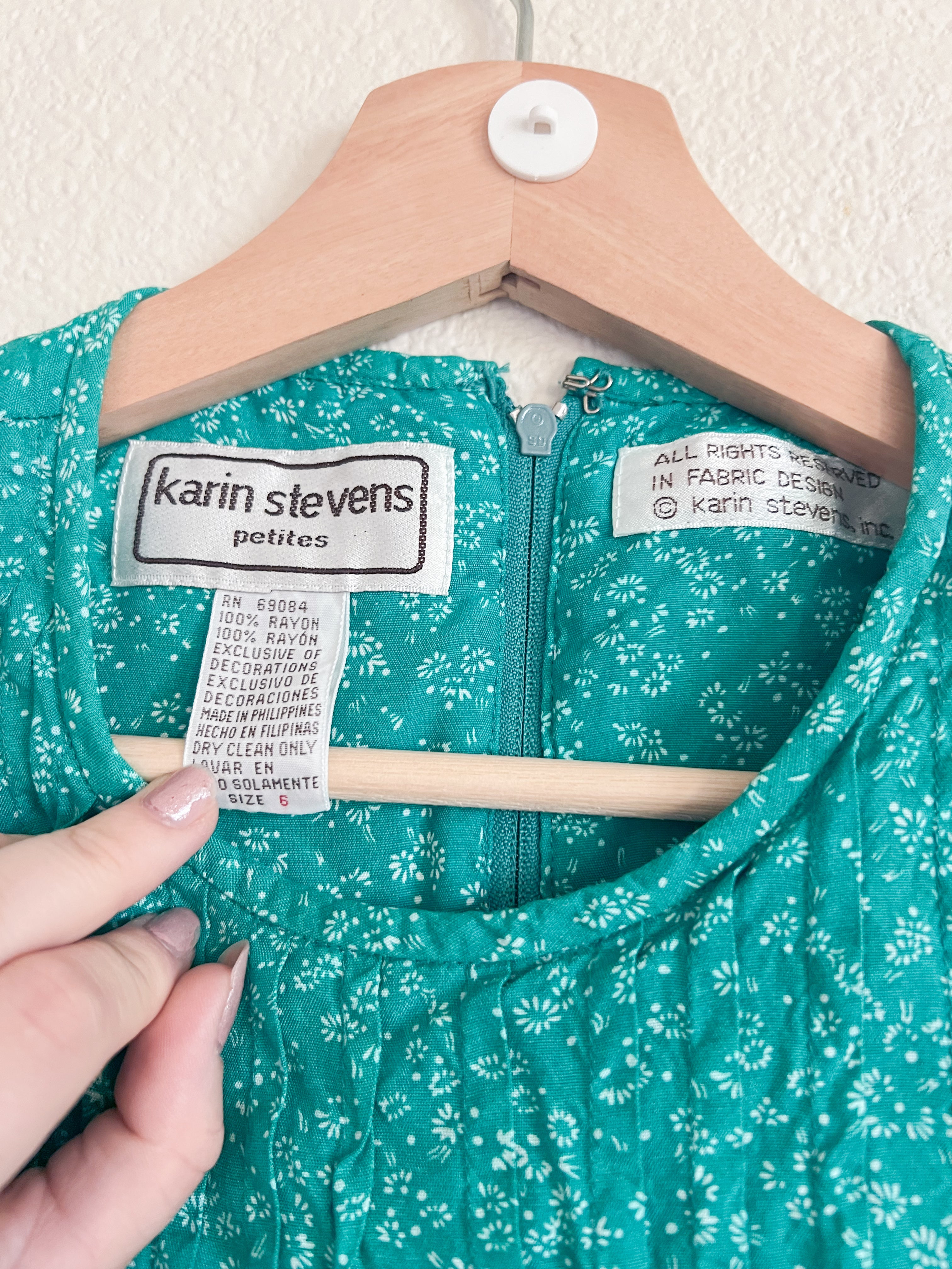 Green Floral Midi Dress - Size 6
